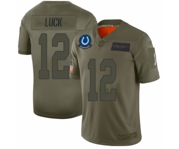 Men's Indianapolis Colts #12 Andrew Luck Limited Camo 2019 Salute to Service Football Jersey