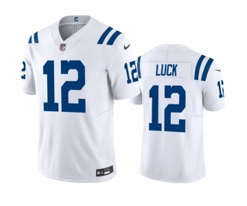 Men's Indianapolis Colts #12 Andrew Luck White 2023 F.U.S.E Vapor Untouchable Stitched Football Jersey