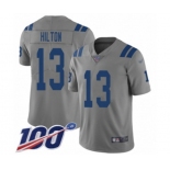 Men's Indianapolis Colts #13 T.Y. Hilton Limited Gray Inverted Legend 100th Season Football Jersey