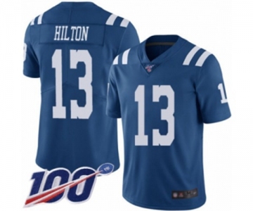 Men's Indianapolis Colts #13 T.Y. Hilton Limited Royal Blue Rush Vapor Untouchable 100th Season Football Jersey