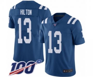 Men's Indianapolis Colts #13 T.Y. Hilton Royal Blue Team Color Vapor Untouchable Limited Player 100th Season Football Jersey