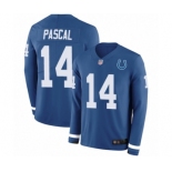 Men's Indianapolis Colts #14 Zach Pascal Limited Blue Therma Long Sleeve Football Jersey