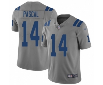 Men's Indianapolis Colts #14 Zach Pascal Limited Gray Inverted Legend Football Jersey