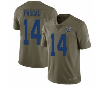 Men's Indianapolis Colts #14 Zach Pascal Limited Olive 2017 Salute to Service Football Jersey