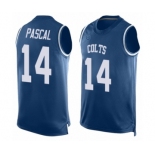 Men's Indianapolis Colts #14 Zach Pascal Limited Royal Blue Player Name & Number Tank Top Football Jersey