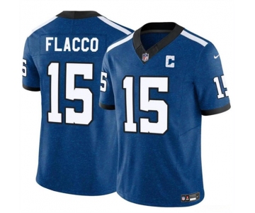 Men's Indianapolis Colts #15 Joe Flacco Blue 2024 F.U.S.E. Throwback Vapor Limited Football Stitched Jersey