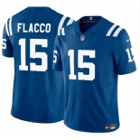 Men's Indianapolis Colts #15 Joe Flacco Blue 2024 F.U.S.E. Vapor Limited Football Stitched Jersey