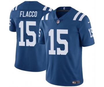 Men's Indianapolis Colts #15 Joe Flacco Blue Vapor Limited Football Stitched Jersey