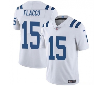 Men's Indianapolis Colts #15 Joe Flacco White Vapor Limited Football Stitched Jersey