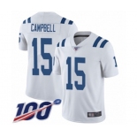 Men's Indianapolis Colts #15 Parris Campbell White Vapor Untouchable Limited Player 100th Season Football Jersey