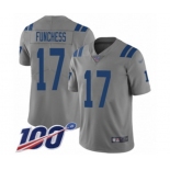 Men's Indianapolis Colts #17 Devin Funchess Limited Gray Inverted Legend 100th Season Football Jersey