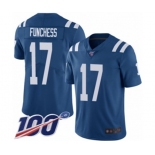 Men's Indianapolis Colts #17 Devin Funchess Royal Blue Team Color Vapor Untouchable Limited Player 100th Season Football Jersey