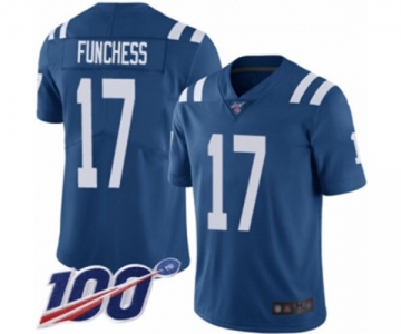 Men's Indianapolis Colts #17 Devin Funchess Royal Blue Team Color Vapor Untouchable Limited Player 100th Season Football Jersey