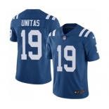 Men's Indianapolis Colts #19 Johnny Unitas Royal Blue Team Color Vapor Untouchable Limited Player Football Jersey