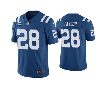 Men's Indianapolis Colts 2022 #28 Jonathan Taylor Royal With 1-star C Patch Vapor Untouchable Limited Stitched Jersey