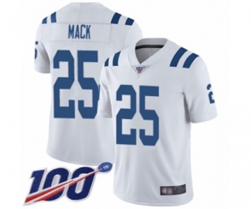 Men's Indianapolis Colts #25 Marlon Mack White Vapor Untouchable Limited Player 100th Season Football Jersey