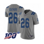 Men's Indianapolis Colts #26 Clayton Geathers Limited Gray Inverted Legend 100th Season Football Jersey