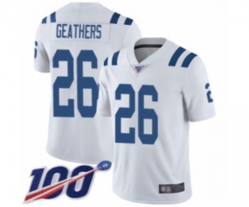 Men's Indianapolis Colts #26 Clayton Geathers White Vapor Untouchable Limited Player 100th Season Football Jersey