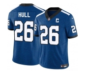 Men's Indianapolis Colts #26 Evan Hull Blue 2024 F.U.S.E. Throwback Vapor Limited Football Stitched Jersey