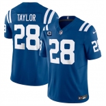 Men's Indianapolis Colts #28 Jonathan Taylor Blue 2024 F.U.S.E. With 2-Star C Patch Vapor Limited Stitched Football Jersey