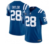 Men's Indianapolis Colts #28 Jonathan Taylor Blue 2024 F.U.S.E. With 2-Star C Patch Vapor Limited Stitched Football Jersey