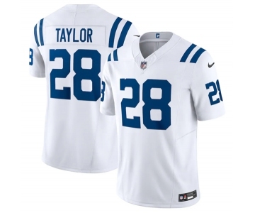 Men's Indianapolis Colts #28 Jonathan Taylor White 2023 F.U.S.E Vapor Untouchable Stitched Football Jersey