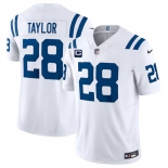 Men's Indianapolis Colts #28 Jonathan Taylor White 2024 F.U.S.E. With 2-Star C Patch Vapor Limited Stitched Football Jersey