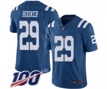 Men's Indianapolis Colts #29 Malik Hooker Limited Royal Blue Rush Vapor Untouchable 100th Season Football Jersey