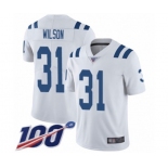 Men's Indianapolis Colts #31 Quincy Wilson White Vapor Untouchable Limited Player 100th Season Football Jersey