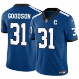 Men's Indianapolis Colts #31 Tyler Goodson Blue 2024 F.U.S.E. Throwback Vapor Limited Stitched Football Jersey