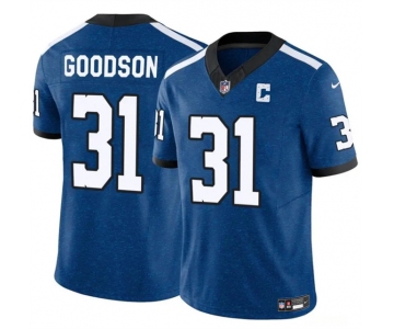 Men's Indianapolis Colts #31 Tyler Goodson Blue 2024 F.U.S.E. Throwback Vapor Limited Stitched Football Jersey