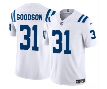 Men's Indianapolis Colts #31 Tyler Goodson White 2024 F.U.S.E. Vapor Limited Stitched Football Jersey