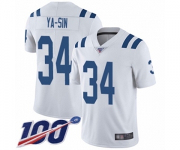 Men's Indianapolis Colts #34 Rock Ya-Sin White Vapor Untouchable Limited Player 100th Season Football Jersey