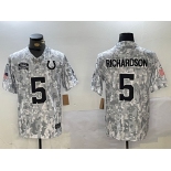 Men's Indianapolis Colts #5 Anthony Richardson 2024 Arctic Camo Salute To Service Limited Stitched Football Jersey