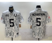 Men's Indianapolis Colts #5 Anthony Richardson 2024 Arctic Camo Salute To Service Limited Stitched Football Jersey