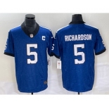 Men's Indianapolis Colts #5 Anthony Richardson Royal 2023 FUSE Indiana Nights Limited Stitched Jersey