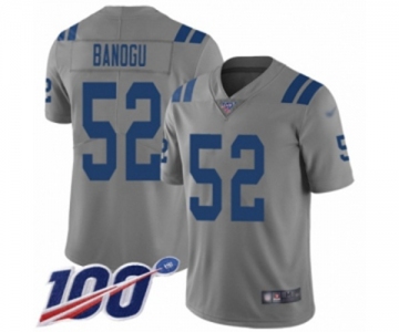 Men's Indianapolis Colts #52 Ben Banogu Limited Gray Inverted Legend 100th Season Football Jersey