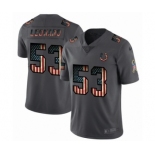 Men's Indianapolis Colts #53 Darius Leonard Limited Black USA Flag 2019 Salute To Service Football Jersey