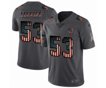 Men's Indianapolis Colts #53 Darius Leonard Limited Black USA Flag 2019 Salute To Service Football Jersey