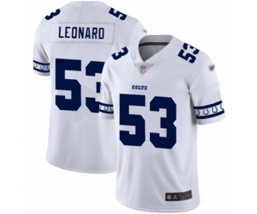 Men's Indianapolis Colts #53 Darius Leonard Limited White Team Logo Fashion Football Jersey