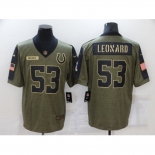 Men's Indianapolis Colts #53 Darius Leonard Nike Olive 2021 Salute To Service Limited Player Jersey