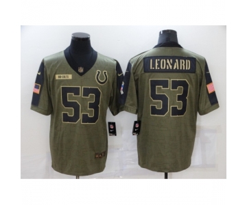 Men's Indianapolis Colts #53 Darius Leonard Nike Olive 2021 Salute To Service Limited Player Jersey