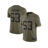 Men's Indianapolis Colts #53 Shaquille Leonard 2022 Olive Salute To Service Limited Stitched Jersey