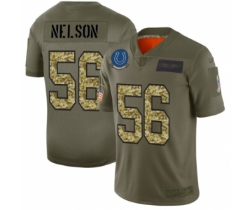 Men's Indianapolis Colts #56 Quenton Nelson 2019 Olive Camo Salute to Service Limited Jersey