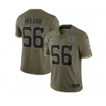 Men's Indianapolis Colts #56 Quenton Nelson 2022 Olive Salute To Service Limited Stitched Jersey