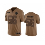 Men's Indianapolis Colts #56 Quenton Nelson 2023 Brown Salute To Sertvice Limited Football Stitched Jersey