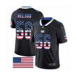 Men's Indianapolis Colts #56 Quenton Nelson Limited Black Rush USA Flag Football Jersey