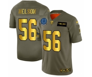 Men's Indianapolis Colts #56 Quenton Nelson Limited Olive Gold 2019 Salute to Service Football Jersey