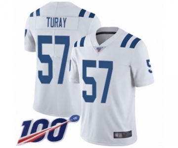 Men's Indianapolis Colts #57 Kemoko Turay White Vapor Untouchable Limited Player 100th Season Football Jersey