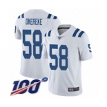 Men's Indianapolis Colts #58 Bobby Okereke White Vapor Untouchable Limited Player 100th Season Football Jersey